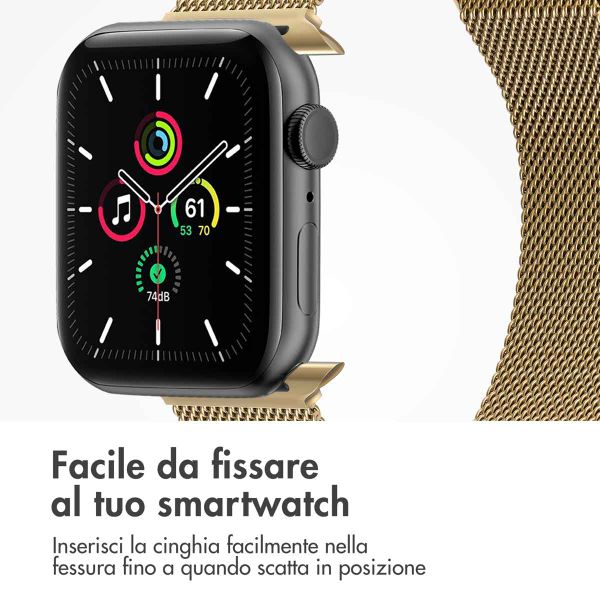 imoshion Cinturino milanese magnetico Apple Watch | 44/45/46/49 mm - Taglia M - Retro Gold