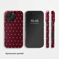Selencia Vivid Backcover met MagSafe Apple iPhone 16 Pro Max - Happy Dots Burgundy