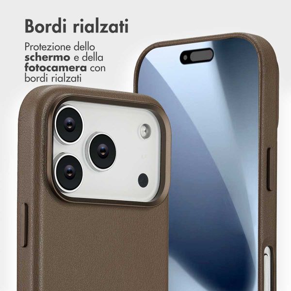 Accezz Cover in pelle 2 in 1 con MagSafe Apple iPhone 17 Pro - Marrone caffè