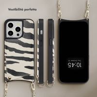 Selencia Cover per telefono Nova con cordino e portacarte Apple iPhone 14 Pro - Zazzy Zebra