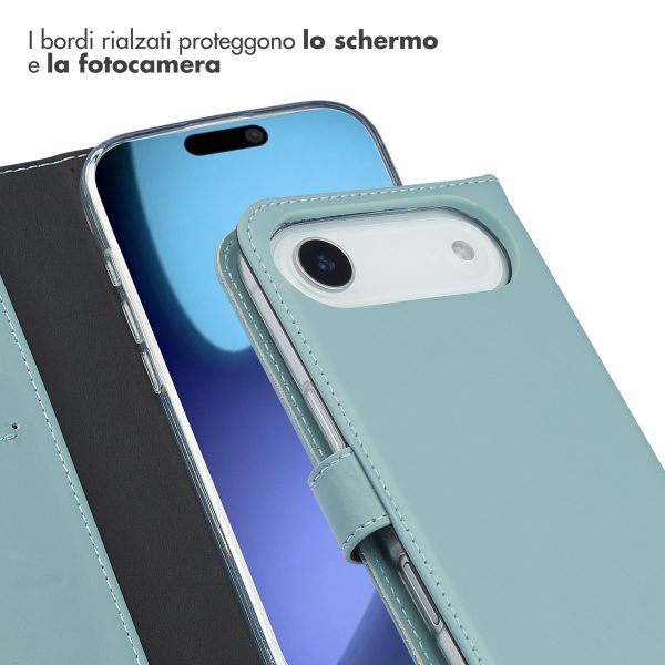 Selencia Cover a libro in vera pelle Apple iPhone Air - Air Blue