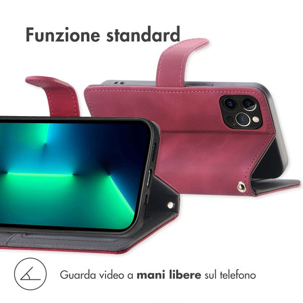 imoshion Cover a libro con Cordino Apple iPhone 12 (Pro) - Rosso
