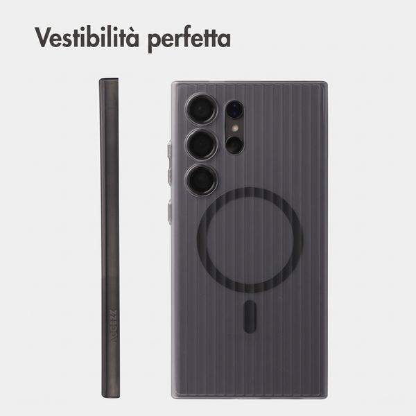 Accezz Cover Lite con MagSafe | Fluted | Samsung Galaxy S24 Ultra - Grigio