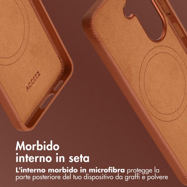 Accezz Cover in Pelle con MagSafe Samsung Galaxy S26 - Sienna Brown