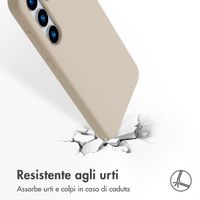 Accezz Cover in silicone liquido con MagSafe Samsung Galaxy S25 Plus - Stone