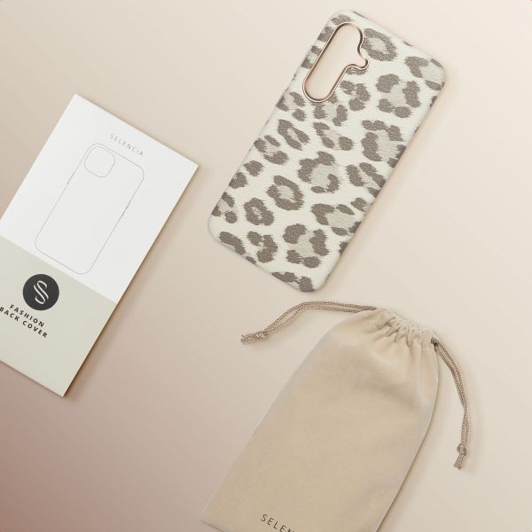 Selencia Cover Sabi Stampa pantera con MagSafe Samsung Galaxy S24 - Soft Ivory