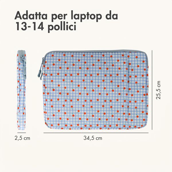imoshion Custodia per laptop Design 13-14 pollici - Cherry Check