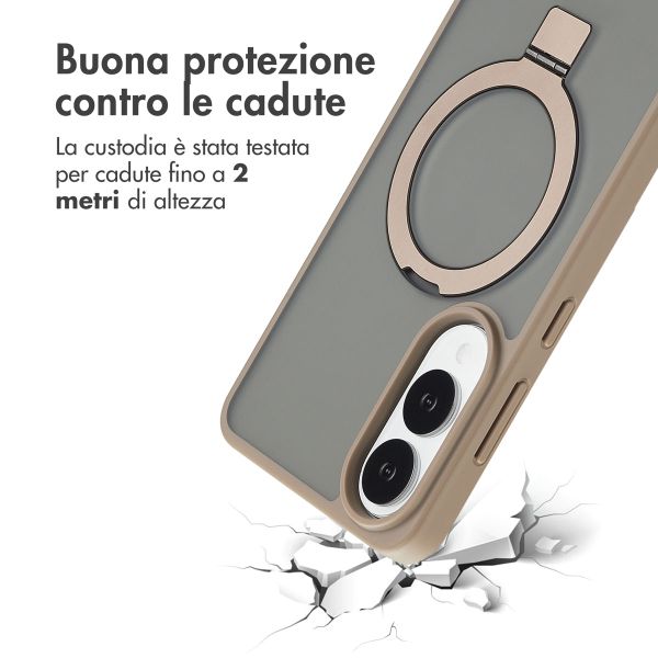 Accezz Cover con anello e supporto con MagSafe Samsung Galaxy S25 Edge - Marrone