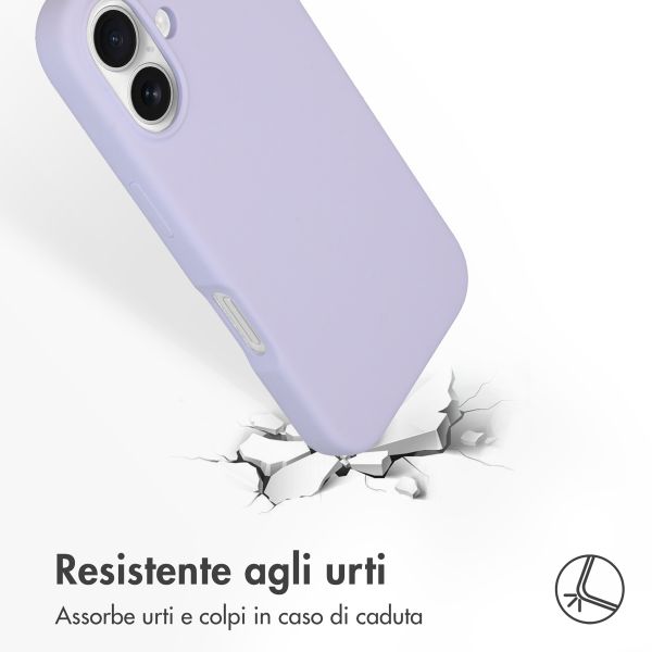 Accezz Cover in silicone liquido con MagSafe Apple iPhone 16 - Viola