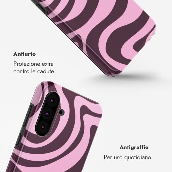 Selencia Cover Posteriore Vivid Samsung Galaxy A36 / A56 - Wavy Swirl Pink Plum