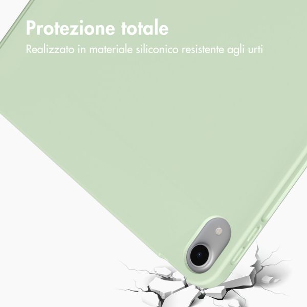Accezz Cover a libro in silicone Smart Apple iPad Air 11 pollici (2026) M4 / (2025) M3 / (2024) M2 / Air 5 (2022) / Air 4 (2020) - Verde chiaro