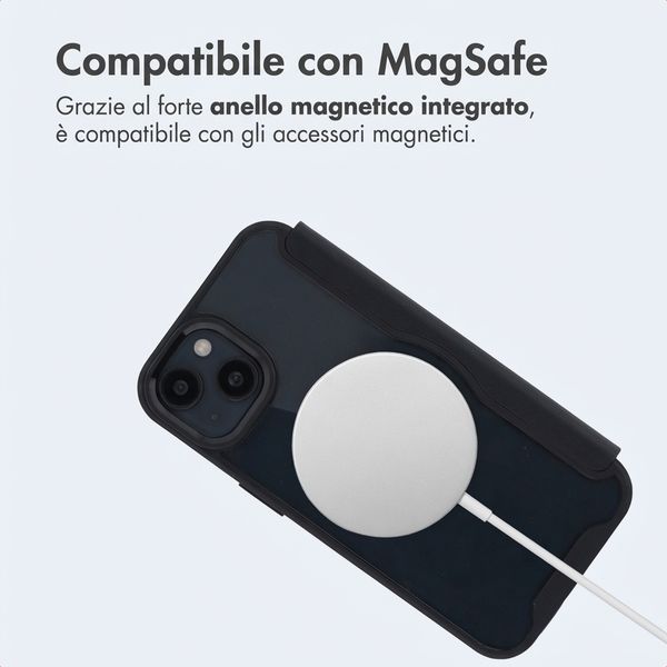 imoshion Bookcase trasparente con MagSafe Apple iPhone 15 - Nero