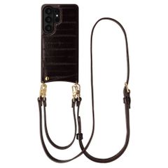 Selencia Nova cover posteriore in vera pelle con portacarte Samsung Galaxy S26 Ultra - Dark Chocolate