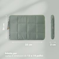 Selencia Cover Puffy per laptop 13-14 pollici - Laptopsleeve - Sage Green