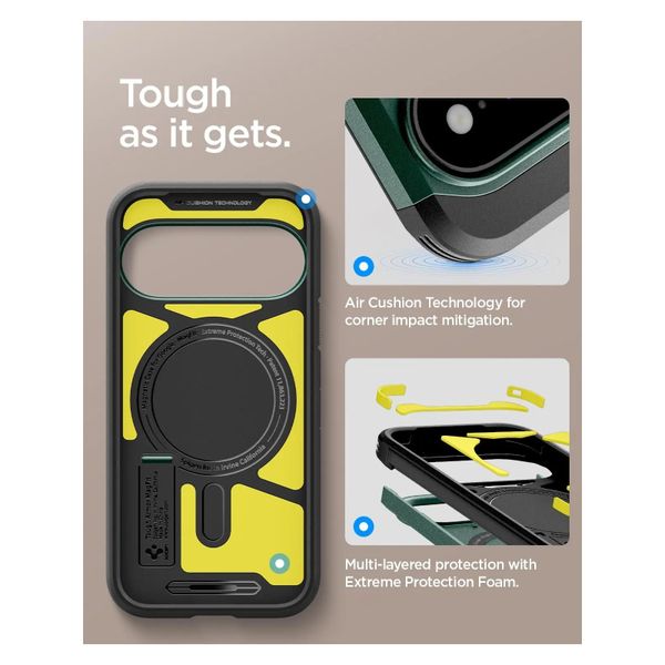 Spigen Cover Posteriore Corazzata Tough con MagSafe Google Pixel 11 Pro XL - Abyss Green