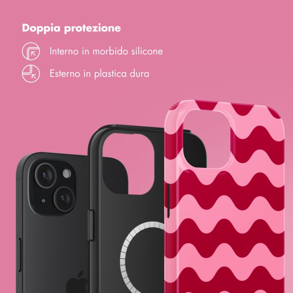 Selencia Cover posteriore Vivid con MagSafe Apple iPhone 15 - Wave Vibes Lipstick