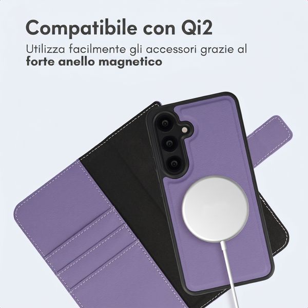 imoshion Cover a libro di lusso 2-in-1 rimovibile Samsung Galaxy S25 - Viola