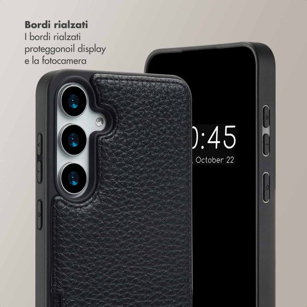 Selencia Cover per telefono Nova con cordino e portacarte Samsung Galaxy S24 Plus / S25 Plus - Nero