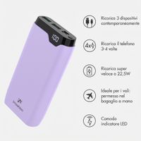 imoshion Powerbank da 20.000 mAh - Caricabatterie rapido da 22,5 W - USB-C / USB-A - Lilla