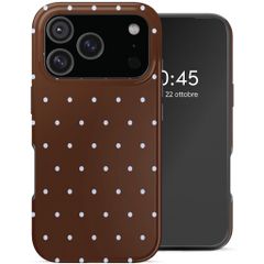 Selencia Cover posteriore Vivid con MagSafe Apple iPhone 17 Pro - Happy Dots Chocolate