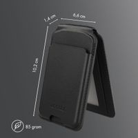 Accezz Portafoglio in pelle magnetico con supporto - Compatibile con Apple Find My - Onyx Black