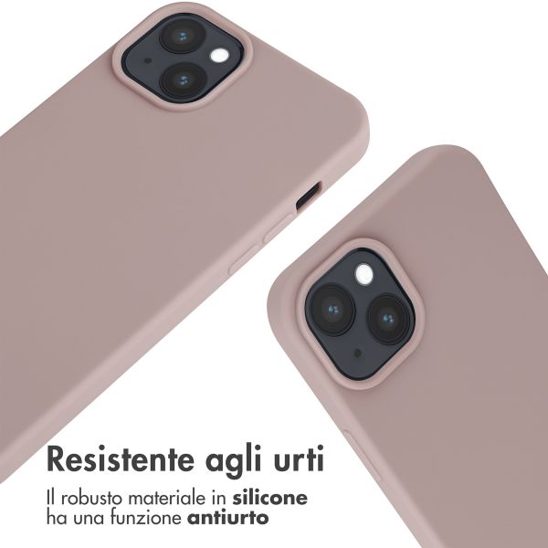 imoshion Cover in Silicone con Cordino Apple iPhone 15 Plus - Sand Pink