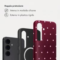 Selencia Cover posteriore Vivid con MagSafe Samsung Galaxy S24 - Happy Dots Burgundy