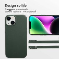 Accezz Cover in Pelle con MagSafe Apple iPhone 14 - Cedar Green