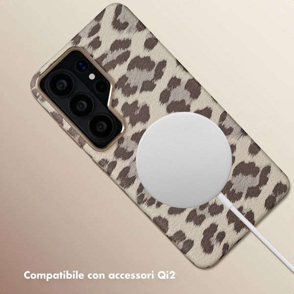 Selencia Cover Sabi Stampa pantera con MagSafe Samsung Galaxy S26 Ultra - Soft Ivory