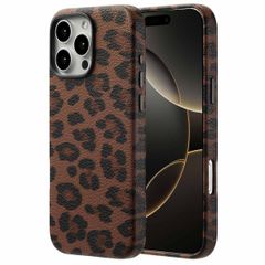 Selencia Cover Sabi Stampa pantera con MagSafe Apple iPhone 16 Pro Max - Mocha Brown
