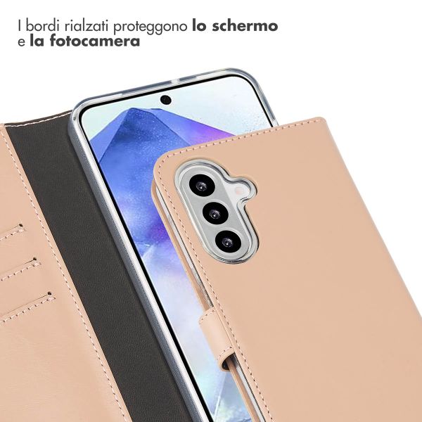 Selencia Cover a libro in vera pelle Samsung Galaxy A26 - Dusty Pink
