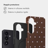 Selencia Cover posteriore Vivid con MagSafe Samsung Galaxy S26 FE - Happy Dots Chocolate