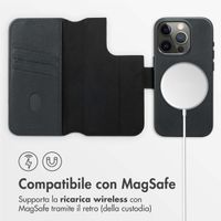 Accezz Cover in pelle 2 in 1 con MagSafe Apple iPhone 15 Pro - Onyx Black