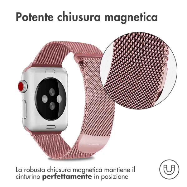 imoshion Cinturino milanese magnetico Apple Watch | 38/40/41/42 mm - Taglia S - Rosa