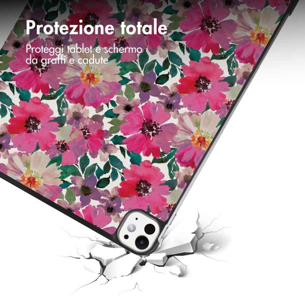 imoshion Cover Trifold Design Apple iPad Pro 11 (2025) M5 / (2024) M4 - Floral Water Color
