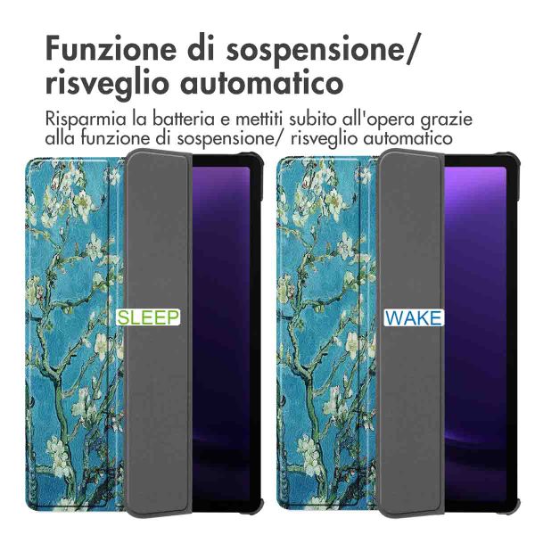 imoshion Cover Trifold Design Samsung Galaxy Tab S9 11.0 pollici / S10 Lite / S10 FE / S9 FE 10.9 pollici - Green Plant