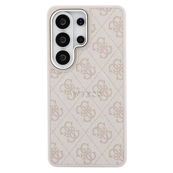 Guess Cover Posteriore 4G Leather con MagSafe Samsung Galaxy S26 Ultra - Gold Edge - Pink