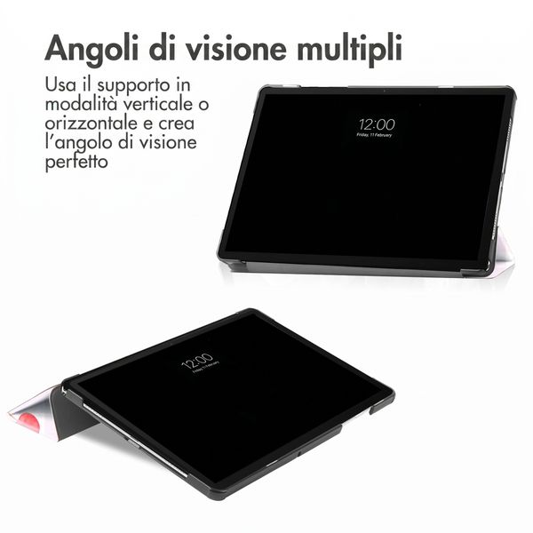 imoshion Cover Trifold Design Samsung Galaxy Tab A11 Plus / A9 Plus - Cherry Check