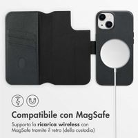 Accezz Cover in pelle 2 in 1 con MagSafe Apple iPhone 14 - Onyx Black