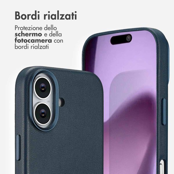 Accezz Cover in Pelle con MagSafe Apple iPhone 17 - Nightfall Blue