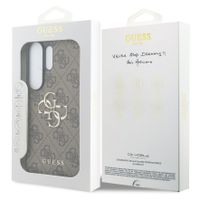 Guess Cover Posteriore 4G Leather con MagSafe Samsung Galaxy S26 Ultra - Gold Edge - Brown