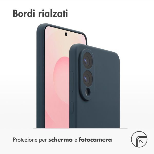 Accezz Cover in silicone liquido con MagSafe Samsung Galaxy S25 Edge - Blu scuro