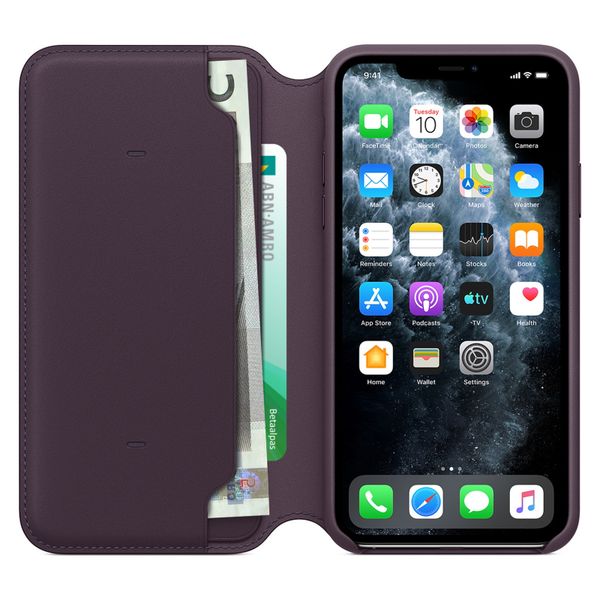 Apple Cover a libro in Pelle con Chiusura Apple iPhone 11 Pro Max - Melanzana