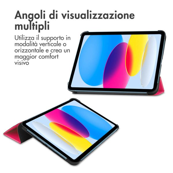 imoshion Cover a libro Trifold Apple iPad 11 (2025) 11 pollici A16 / iPad 10 (2022) 10.9 pollici - Pink