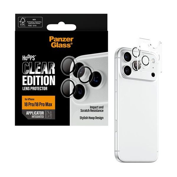 PanzerGlass Hoops Optic Rings Protezione fotocamera Apple iPhone 18 Pro (Max) - Clear