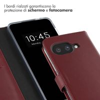 Selencia Cover a libro in vera pelle Google Pixel 9A - Burgundy