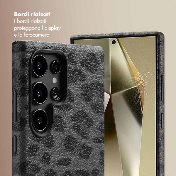 Selencia Cover Sabi Stampa pantera con MagSafe Samsung Galaxy S24 Ultra - Midnight Black