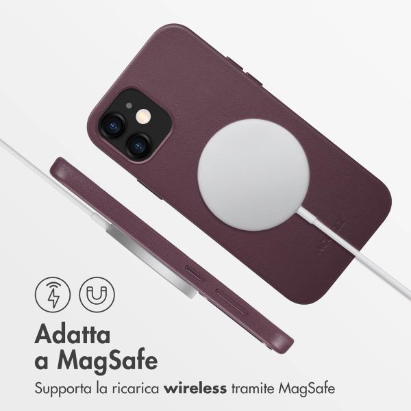 Accezz Cover in Pelle con MagSafe Apple iPhone 12 (Pro) - Heath Purple