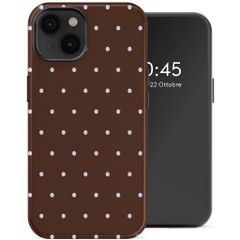 Selencia Cover posteriore Vivid con MagSafe Apple iPhone 14 - Happy Dots Chocolate