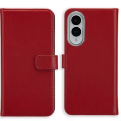 Selencia Cover a libro in vera pelle Samsung Galaxy S25 Edge - Rosso